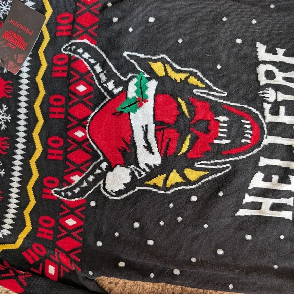 Hellfire Christmas Sweater Stranger Things New - Picture 7 of 7